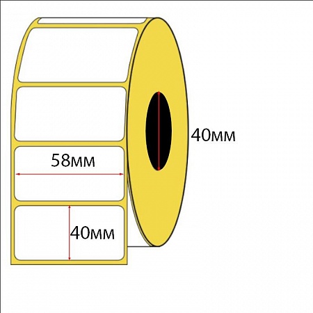 Термоэтикетки для принтера, размер 58 на 40 мм